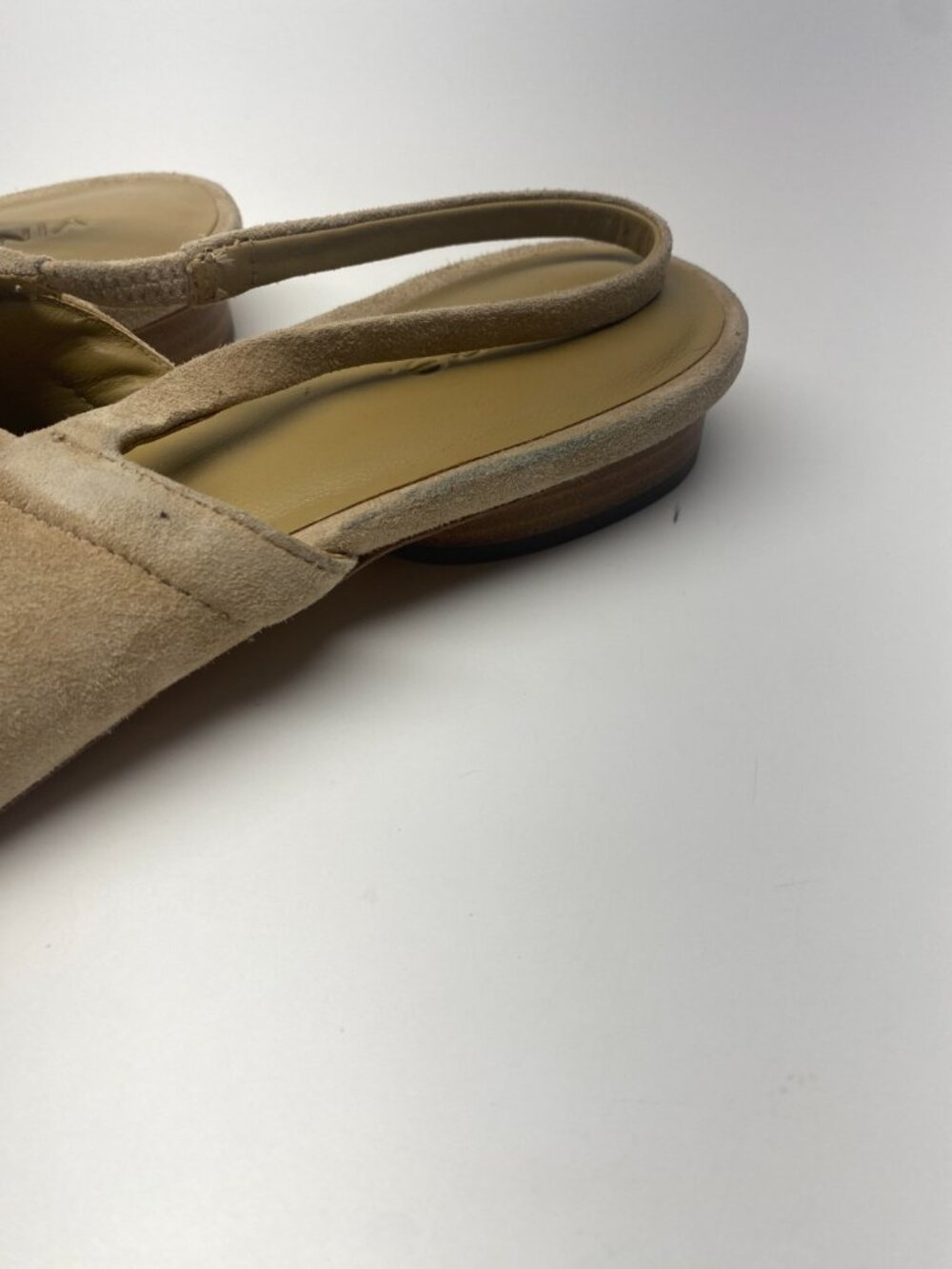Vince Venice Women's Beige Suede Square Toe Slingback Flat Sz 11 - Picture 8 of 12
